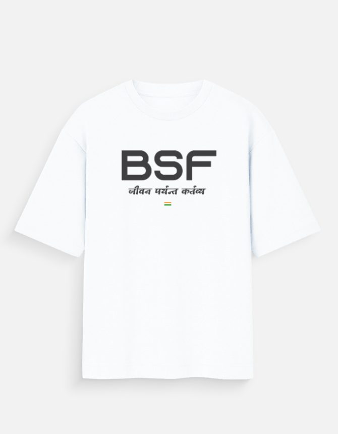 BSF (Border Security Force) Oversized T-Shirt – Jeevan Paryant Kartavya | Premium Cotton Tee - Image 2